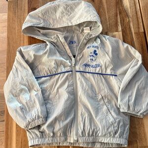Zara x Mickey Mouse Kids Light Gray windbreaker